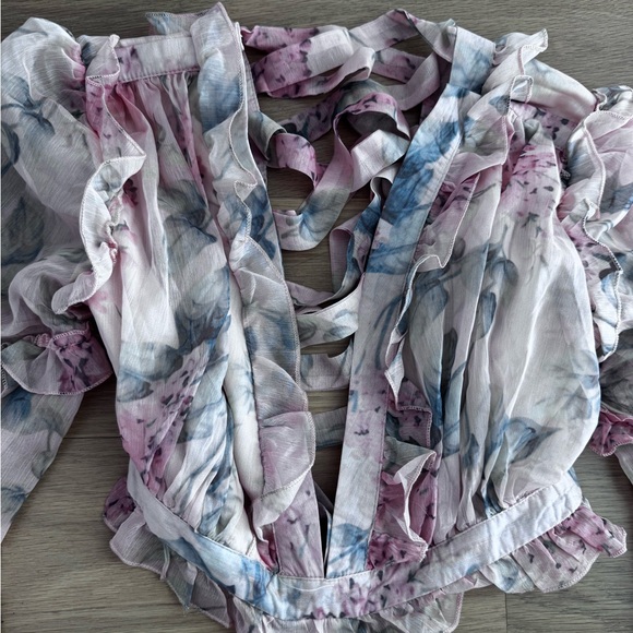 Floral Ruffle Cutout Dress - Picture 5 of 10